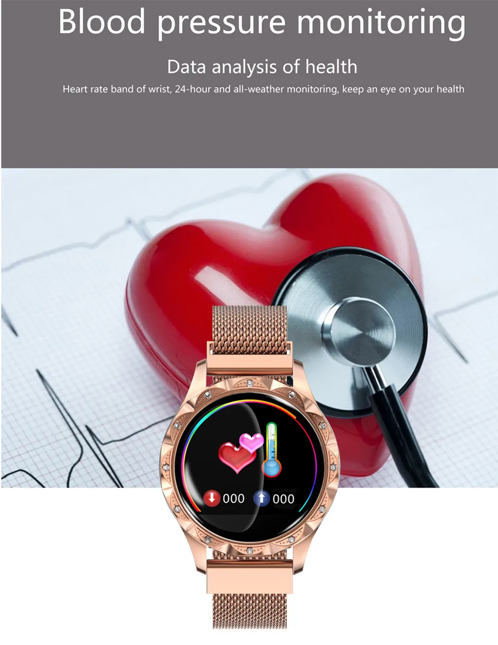 D18 модные роскошные женские Смарт-часы Android Bluetooth фитнес-трекер сердечного ритма кровяное давление для спорта умные часы