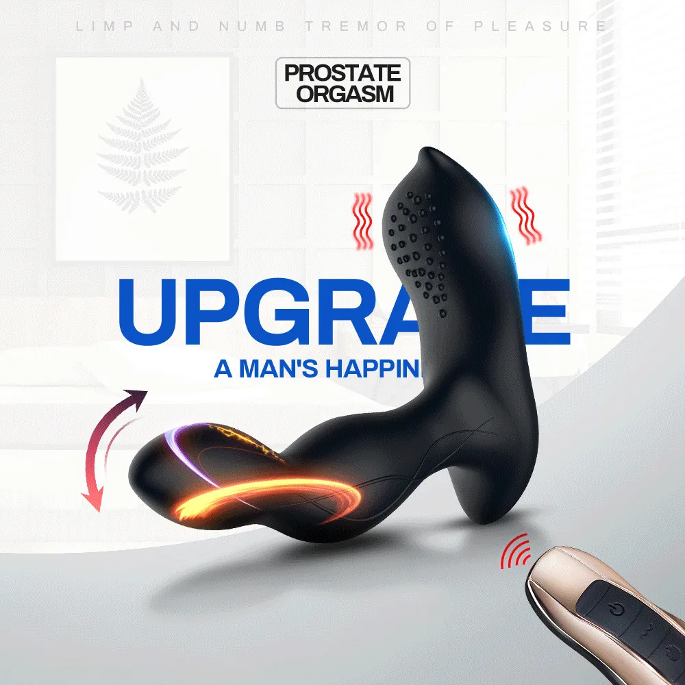 Wireless Remote Control Tickling Prostate Massager For Men Heating Vibrating Anal Plug Big Buttplug Vibrator Gay Anal Sex Toys 1
