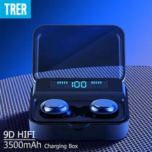 Bluetooth наушники TWS 5,0 Hi-Fi стерео беспроводные наушники светодиодный дисплей аурикулярный 3500 мАч Внешний аккумулятор с микрофоном fone sem fio