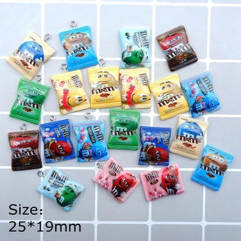

Cute M Chocolate Beans charms pendants for jewelry making bracelets necklace earrings making resin flat back cabochon