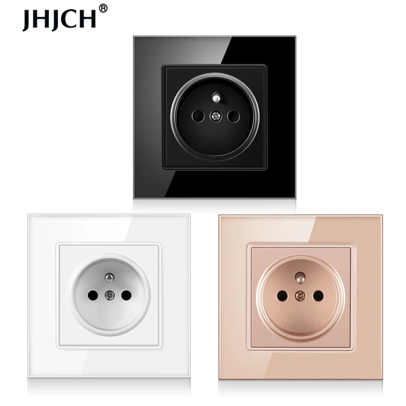 

JHJCH French standard plug, glass wallboard, French power supply, 16a 220V grounding socket, child protection door
