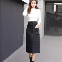 Юбки размера плюс, черные,, с высокой талией, зимние, повседневные, свободные, миди юбки, женские юбки, уличная одежда