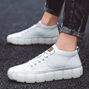 

2019 Men Sneakers Male Adult Flats Breathable Trainers Shoes Super Winter Casual Shoes Men Leather Handmade Boots Zapatos Hombre