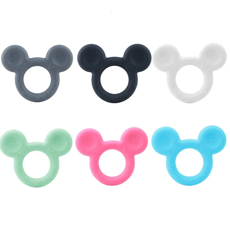 1pcs Mickey Silicone Teether DIY Baby Teething Toy Accessories Food Grade Cartoon Nursing Gift BPA Free | Мать и ребенок