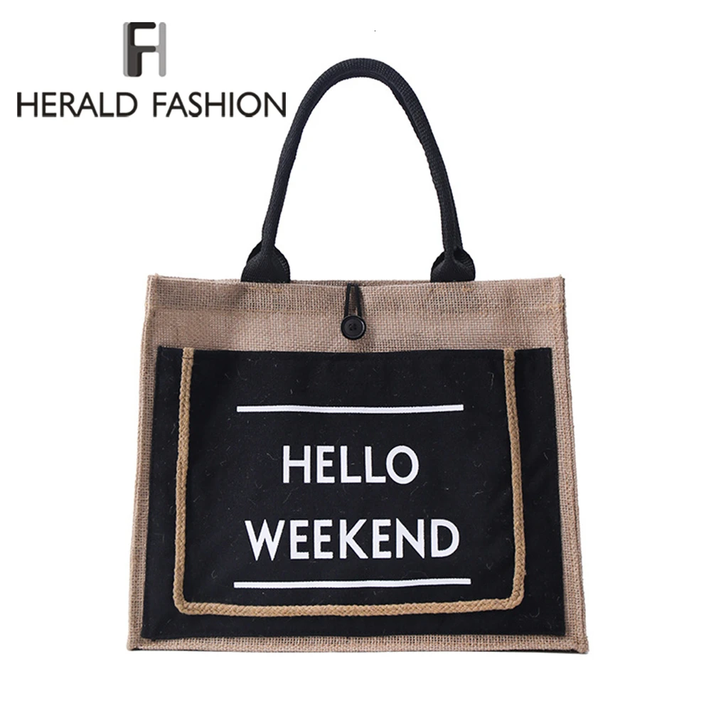 Herald Fashion женская льняная вместительная сумка-тоут Женская Повседневная сумка