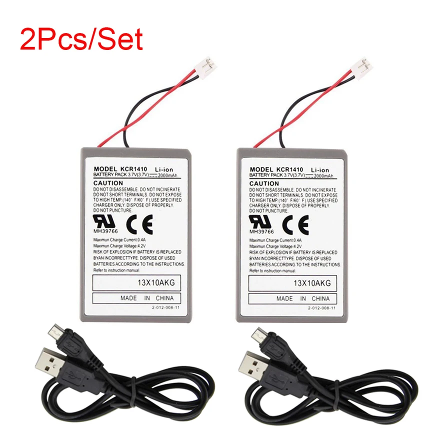 2 Pz/Set 2000Mah Controller Batteria Con Cavo Usb Per Dualshock4 Ps4 Controller Batteria Ps4 Slim Gamepad Batteria