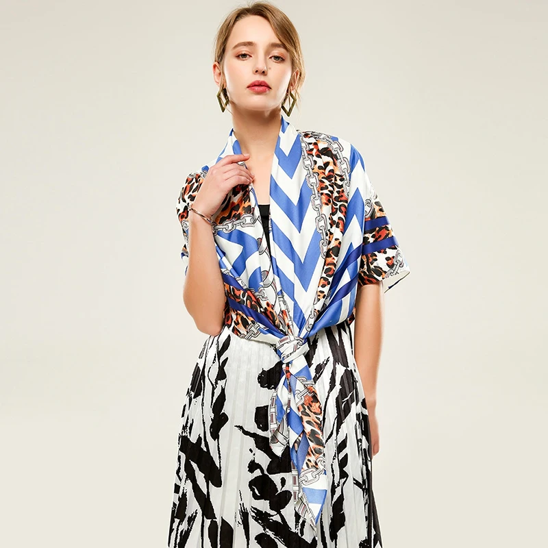 Fs 2020 Fashion Summer Women Scarf Thin Shawls And Wraps Chain Print Lady Hijab Stoles Long Cotton Pashmina Head Scarves Foulard Aliexpress