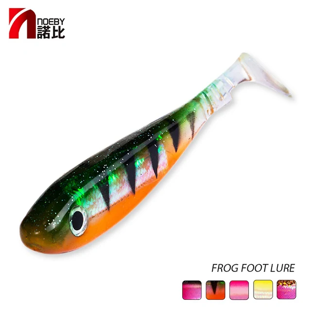 US $3.05 Noeby W8026 fishing soft lure frog foot smelling silicone bait 6cm 9cm 13cm inner laser for bass pi