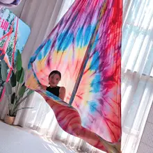 16 м Омбре воздушный шелк высокого качества градационные цвета Воздушный Йога анти-Гравитация для йоги тренировки йоги для спортивных