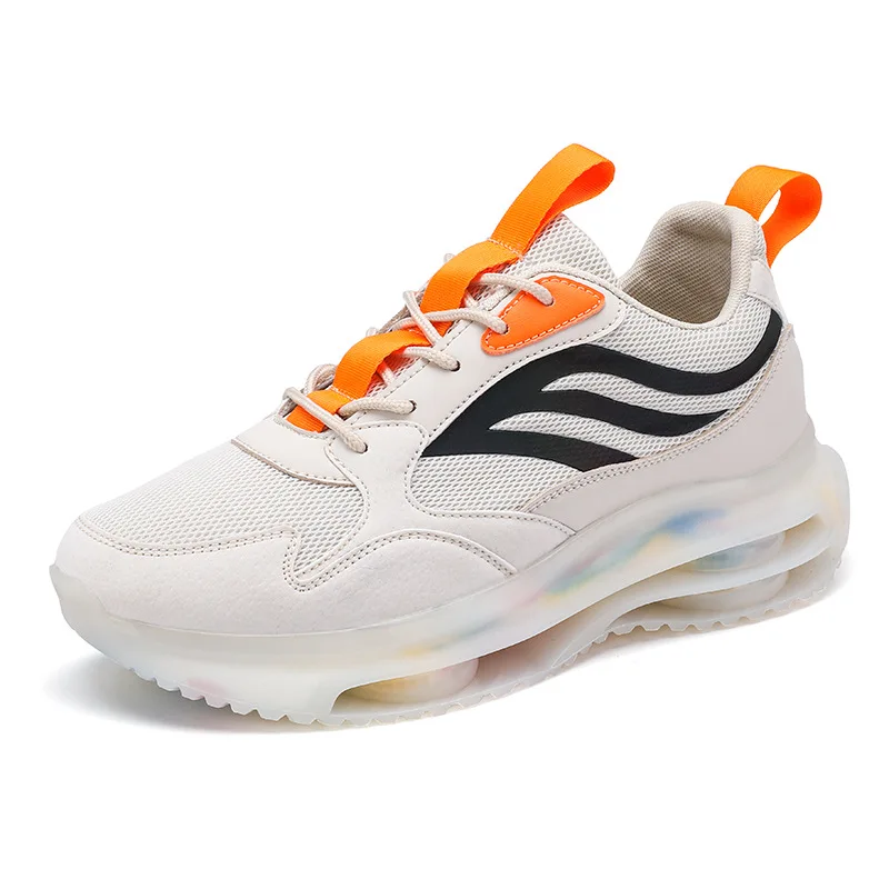 

Men Mesh Sneakers Sports Casual Shoes Lightweight Lace-up Non-Slip Colorful Bottom 39-44 New Running Heighten Shoes