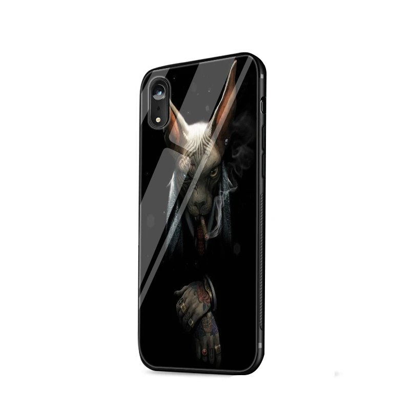 G3 Чехол из ТПУ стекла для iPhone 5 5S SE 6 6S 7 8 Plus iPhone 11 Pro XR X XS максимальный чехол attoo Сфинкс Кот рукоделие принт рисунок - Цвет: G3