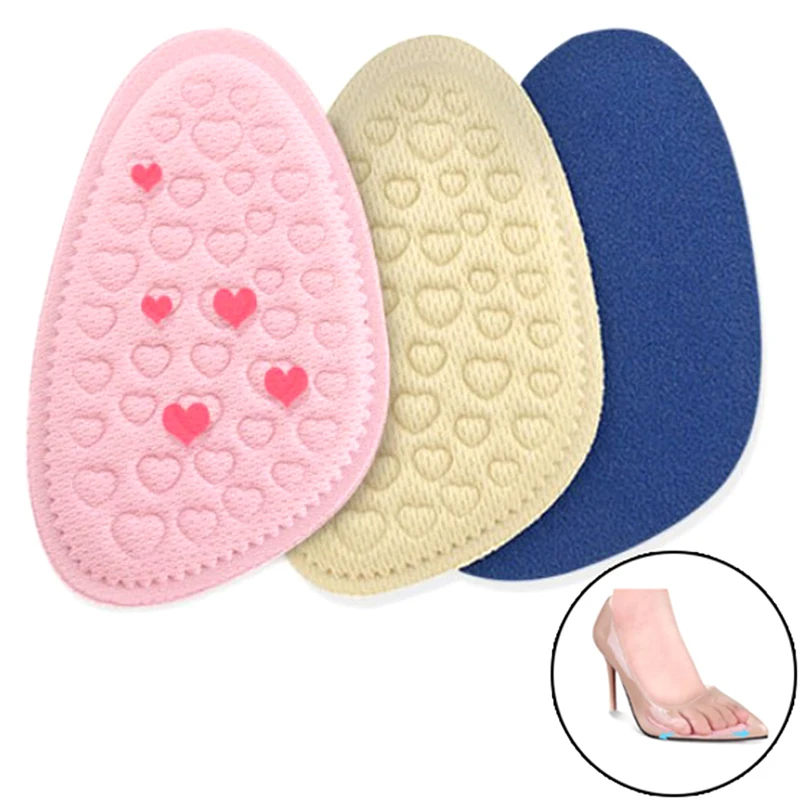 1 Pair Fashion Design Women Forefoot Insole Sponge Shoe Pads Support Massage Insert Cushion Foot Care Tools