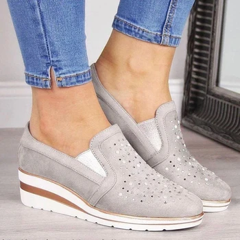 

Women casual shoes 2020 spring summer women sneakers fashion crystal hollow out wedge shoes women walking shoes Zapatos Mujer