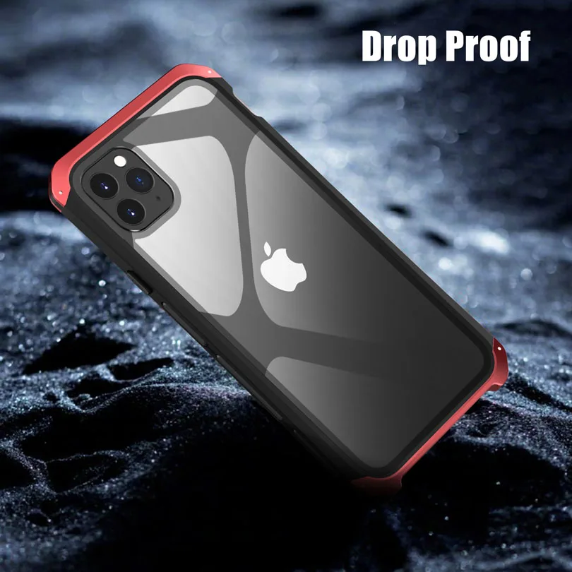 Для iPhone 11 Pro Max Роскошная алюминиевая металлическая рамка+ 9H стеклянная задняя крышка чехол для iPhone XR XS Max 7 8 Plus IP111