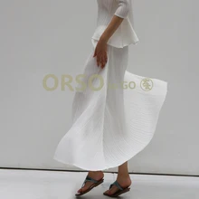 MIYAKE плиссированная юбка длинная юбка трапециевидной формы большая юбка-зонт черная длинная юбка новая осенняя и зимняя высокая талия