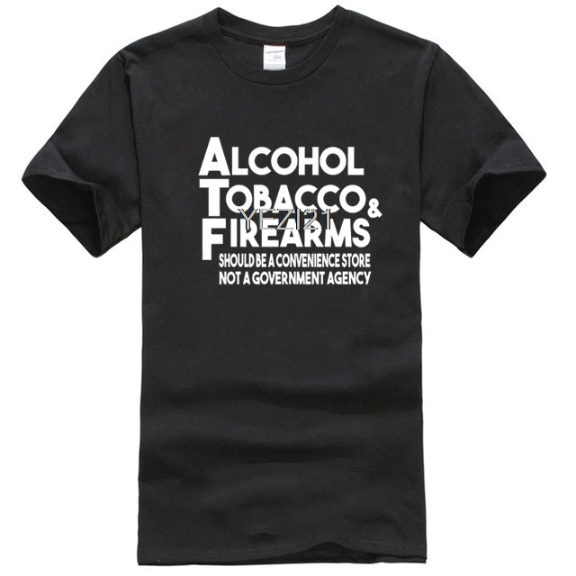 ATF-ALCOHOL Высококачественная футболка с двойной смесью табака и огнестрельного