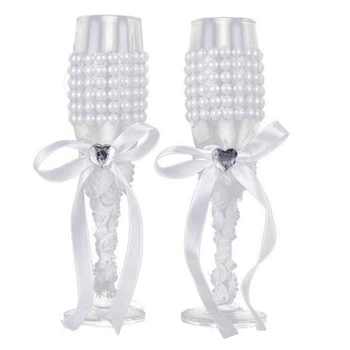 

2Pc/Set Creative Gift Bridal and Groom Dress Champagne Flutes Wedding Glasses Set Cup Toasting Goblet Wedding Home Hotel Decorat