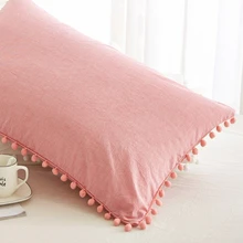

2022 New Lovely Girl Style, Washed Sotton, Ball Pillow Case, Stripe Solid Color Lines, Sresh And Simple, Soft And Comfortable.