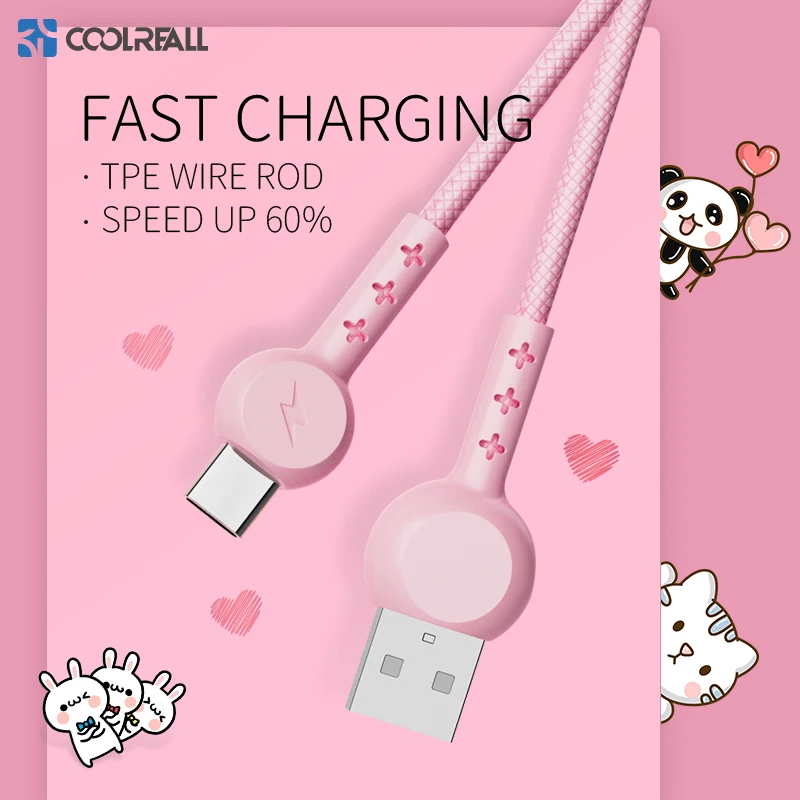 Coolreall USB Type-C кабель для Samsung S10 S9 Huawei P30 быстрая зарядка мобильный телефон зарядный