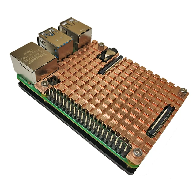 Raspberry pi 4用の純銅製ヒートシンク,パッシブ冷却保護