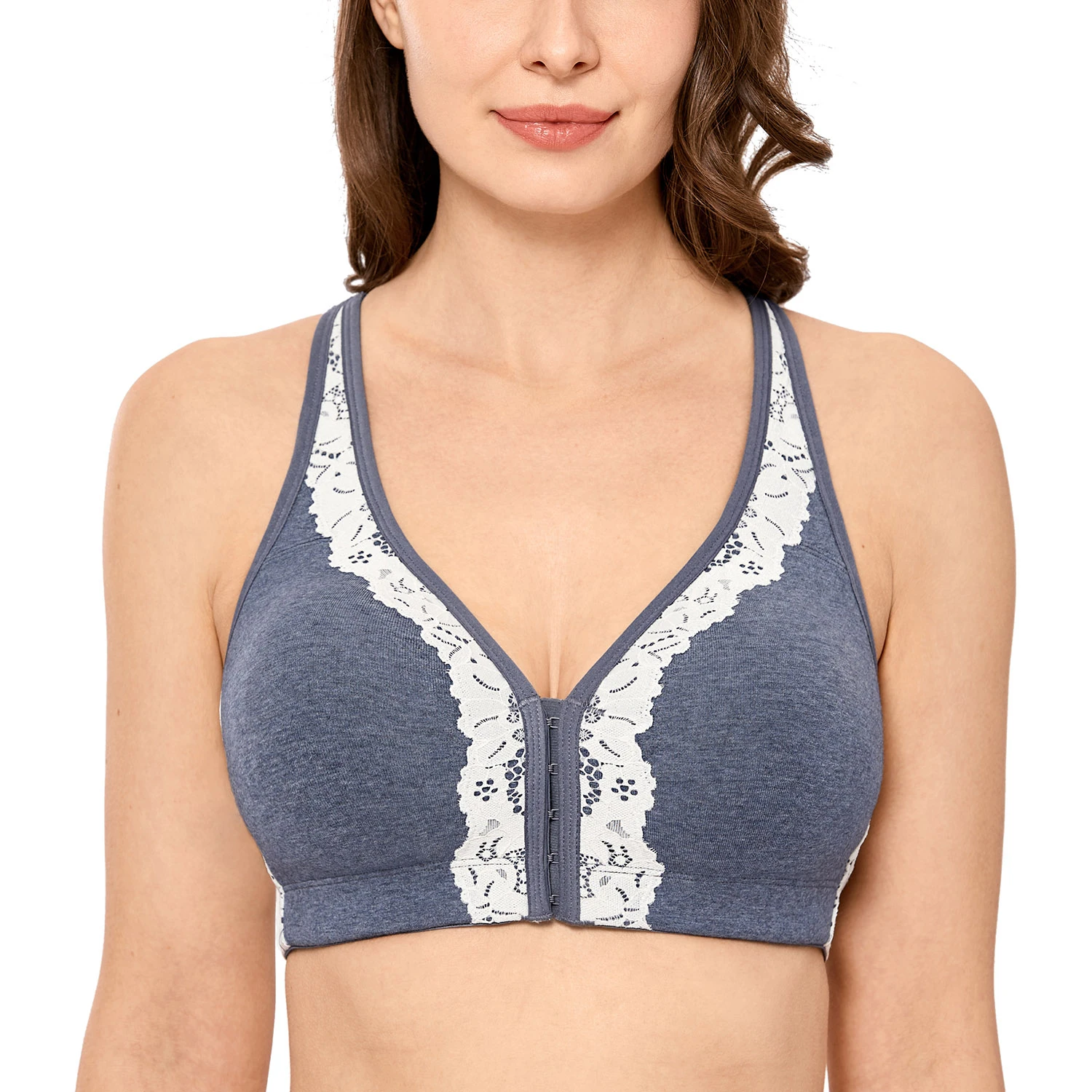 wirefree front closure bra