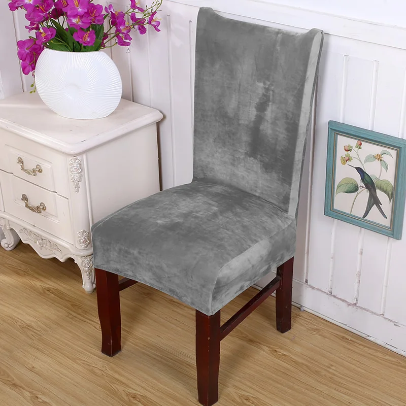 Plush Fabric thick fabric Chair Cover Stretch Seat Covers Elastic bench cover For Office party banquet hotel living room | Дом и сад