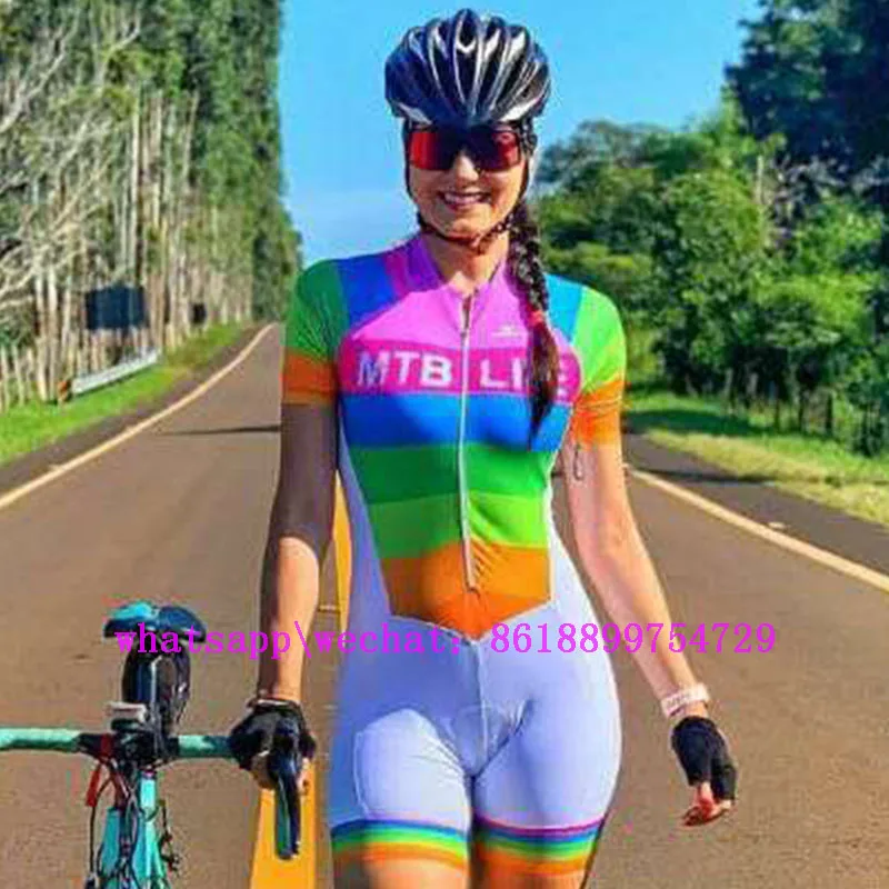 Trisuit, велосипедный триатлон, Женский костюм для велоспорта, женский комбинезон, Ropa ciclismo, короткий рукав, боди, комплект, спортивный костюм - Цвет: triathlon