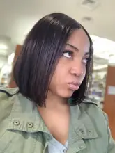 BAISI-peluca Bob brasileña con encaje frontal para mujer, pelucas de cabello humano 4x4 con cierre de encaje, peluca recta, peluca con malla frontal, malla con división Bob