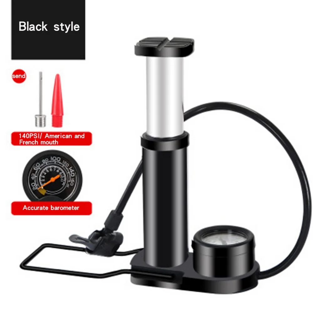 Bicycle Pump Portable Aluminum Foot Pumps MTB Cycling Air Pressure Gauge Inflator 120Psi Pedal Bike | Спорт и развлечения