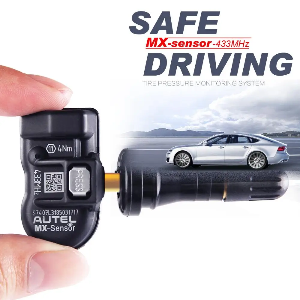 4PCS Autel 433MHz MX-센서 M 범용 프로그래머블 클램프 인 TPMS 센서 타이어 압력 툴