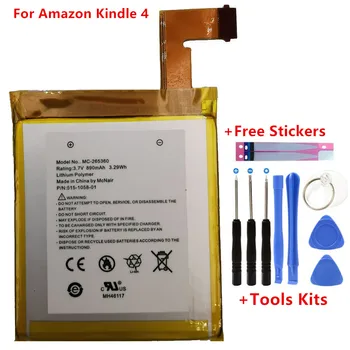

Original 890mAh Battery For Amazon Kindle 4 5 6 D01100 515-1058-01 MC-265360 S2011-001-S DR-A015 Battery Gift Tools +Stickers