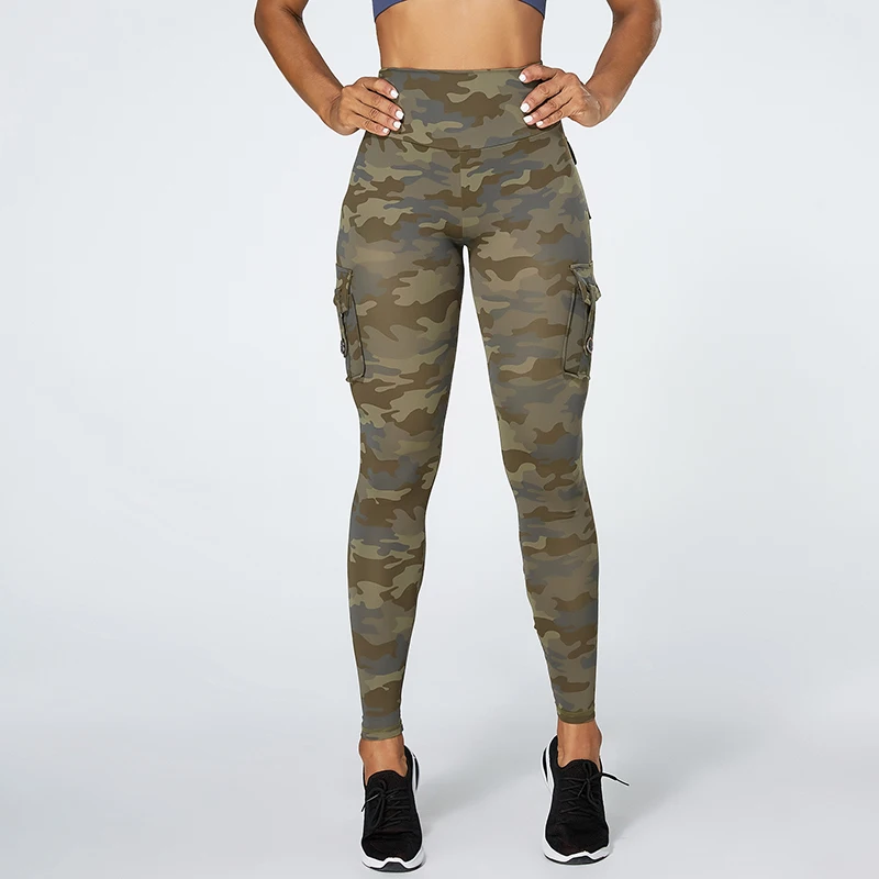 Camouflage Yoga Pants Women Fitness Leggings Workout Sports With Pocket Sexy Push Up Gym Wear plus size XL sports leggings yoga pants female tights