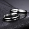 SHOUMAN-Anillo de boda de acero inoxidable para hombre y mujer, sortija de dedo Simple, línea negra, joyería ► Foto 2/5