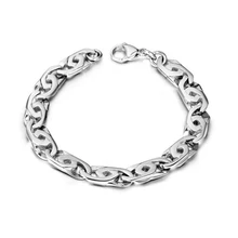 8 дюймов унисекс модные браслеты из нержавеющей стали высшего качества ювелирные изделия Ширина 8,9 мм овальные звенья цепи браслет в стиле панк вид C1015