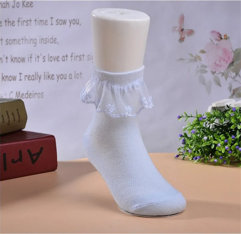 

Spring And Autumn Children Boneless Bow Cotton Short Socks Girls Lace Princess Socks Dance Pantyhose Children's Socks Lace Socks