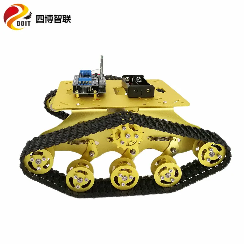 SZDOIT WIF управление умный металлический RC робот танк шасси комплект TS300 гусеничный автомобиль с 2 шт. высокий крутящий момент двигатели DIY для Android