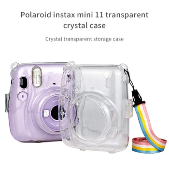 

For Instax Mini11/Mini7s/7c Portable Transparent Camera Case With Strap Gifts Dustproof Protective Cover Practical Light Cases