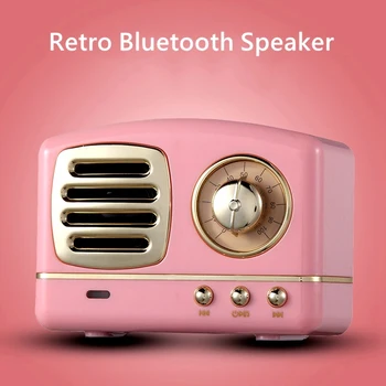 

New Retro Bluetooth Speaker Portable U Disk TF 3D Surround Stereo Subwoofer Loudspeaker Innovative Radio Mini Speaker 5 Colors