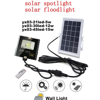 

Solar Powered Outdoor Security LED Light ip66 Waterproof & Heatproof Garden Wall Lighting Lamp remote timer split mount indoor h