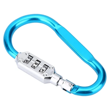 

Carabiner Lock D-Ring Chain Clip Hook Hiking Bag Luggage Security Carabiner Lock 3 Dial Password Padlock Tool