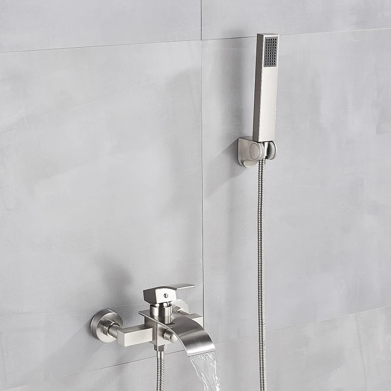 MYQualife Matte Black Bathroom Faucet 2 Function Bathtub Facuet  Wall Mounting Cold and Hot Shower Faucet 6