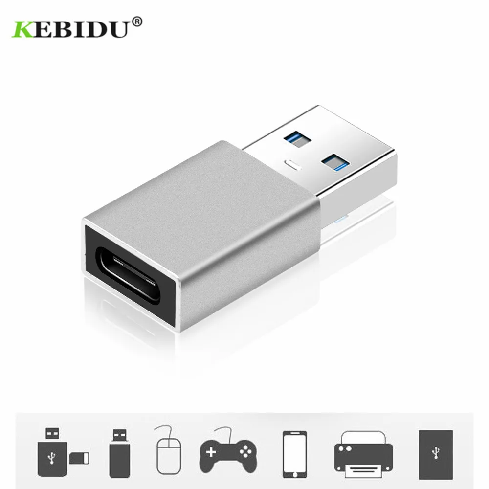 KEBIDU USB 3.1 Type C OTG Connector Adapter External To Female 3.0 Male Cable Mini for Macbook | Электроника