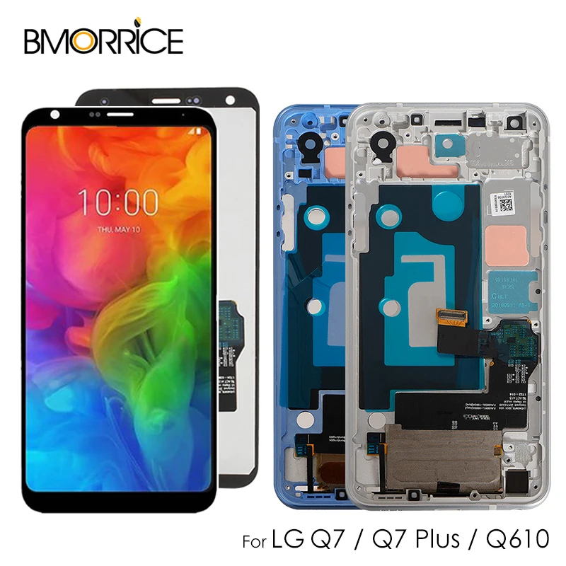 Для LG Q7 Q610/Q7 плюс Q7+ Q610MA Q610TA Q610YB Q610EA Q610FS Q610M ЖК-дисплей Дисплей кодирующий преобразователь сенсорного экрана в сборе с рамкой