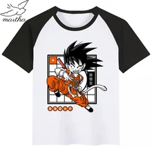 Новая детская футболка с рисунком дракона из мультфильма Z Goku, Детская футболка с японским аниме забавная одежда для малышей Детская летняя футболка