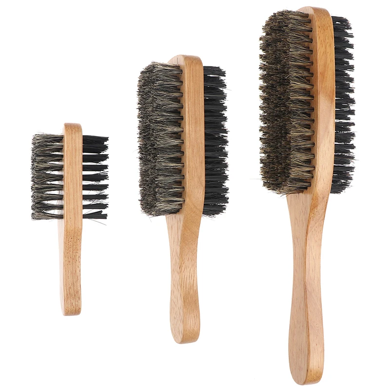 Spazzola Per Capelli Da Uomo In Setola Di Cinghiale-Spazzola Per Capelli In Legno Naturale Per Uomo, Spazzola Per Capelli Da Barba Per Capelli Corti, 