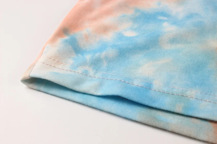 Jessie Vinson Long Sleeve T Shirt Women Chic Lace Sleeve Tie Dye Print Tshirt Autumn Casual Loose Tops Female Tee Clothing 2020