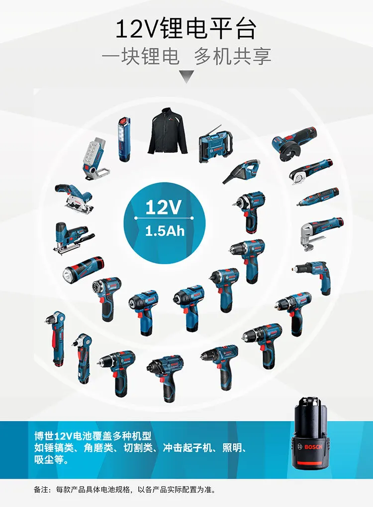 Bosch батарея 12V 10,8 V 1.5Ah литиевая универсальная вставка тип литиевая батарея ручная дрель Оригинальные заводские аксессуары