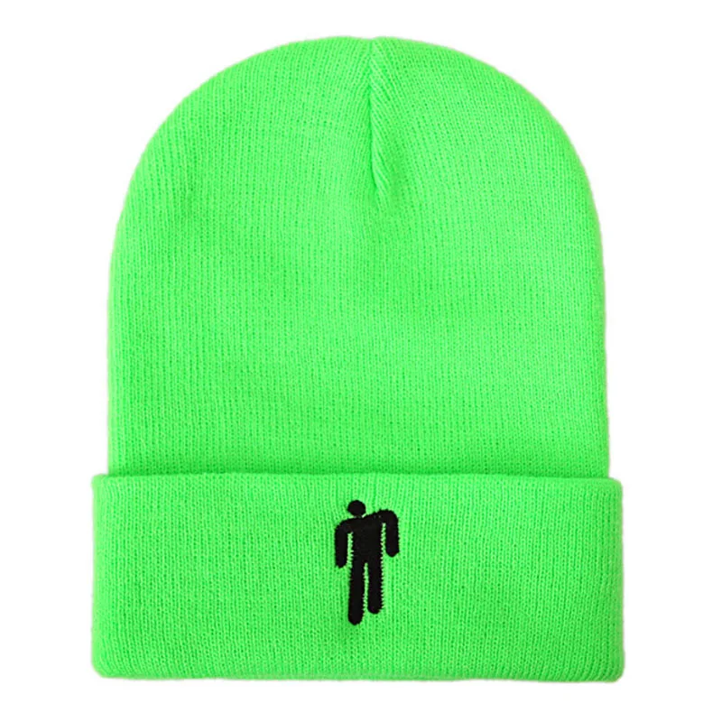 Bright green Эластичная повседневная трикотажная Регулируемая мягкая теплая шапка, зимняя 19 цветов, 1 шт., удобная мужская Кепка в стиле унисекс с вышивкой Skullies - Цвет: Bright green