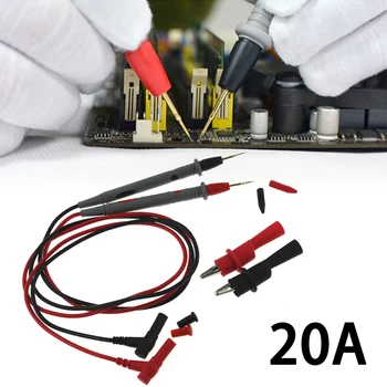 

20A Gold Plated Multimeter Test Lead Probe Wire Pen Cable Alligator Clip Set