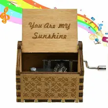 My Sunshine Выгравированная ручная антикварная резная деревянная музыкальная шкатулка орнамент детская игрушка-друг подарок на день рождения Декор